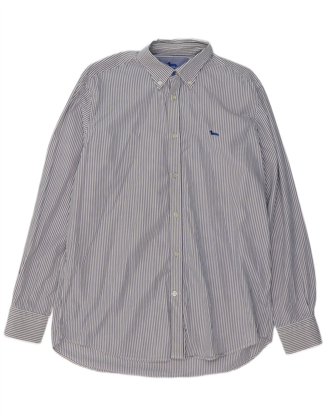 HARMONT & BLAINE Męska koszula o regularnym kroju XL, niebieska, bawełniana w prążki