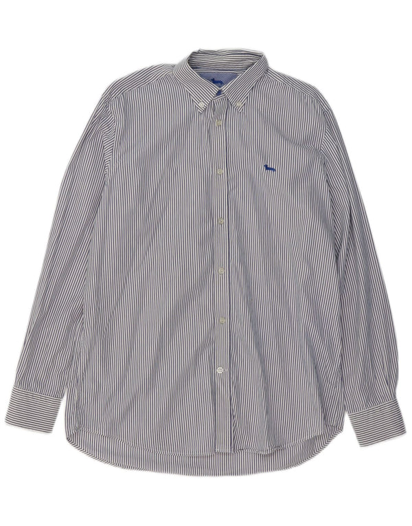 HARMONT & BLAINE Męska koszula o regularnym kroju XL, niebieska, bawełniana w prążki