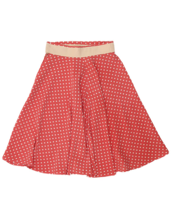 Vintage Womens A-Line Skirt W25 XS Pink Polka Dot