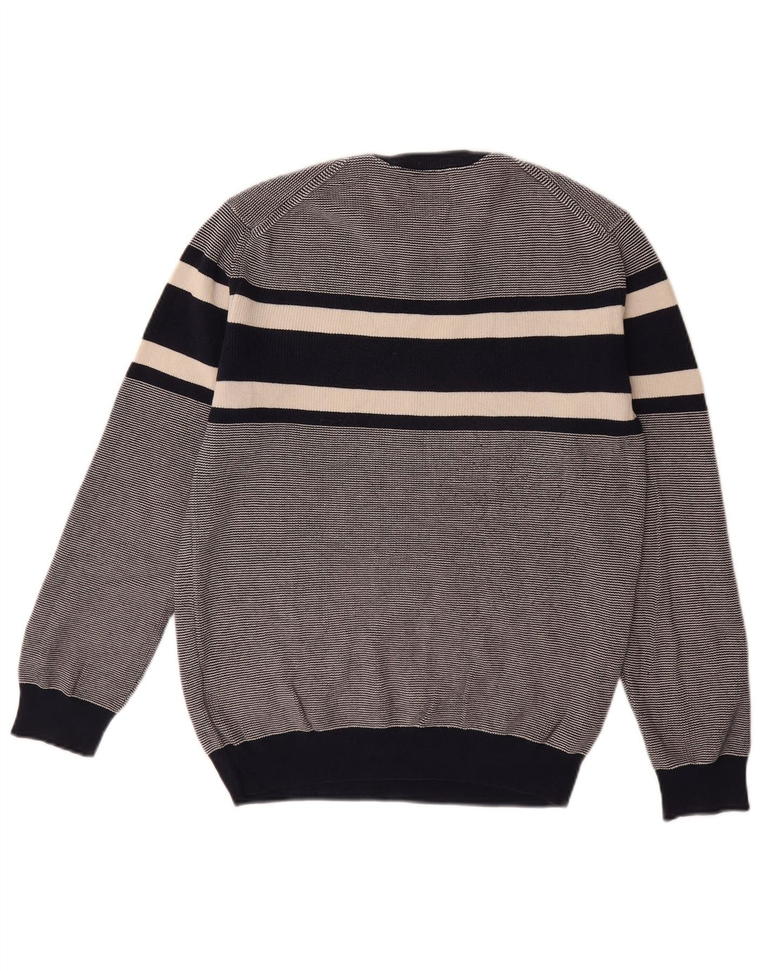 Męski sweter GANT z okrągłym dekoltem, bawełniany, w kolorze średniego granatu w paski