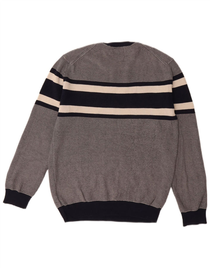 Męski sweter GANT z okrągłym dekoltem, bawełniany, w kolorze średniego granatu w paski