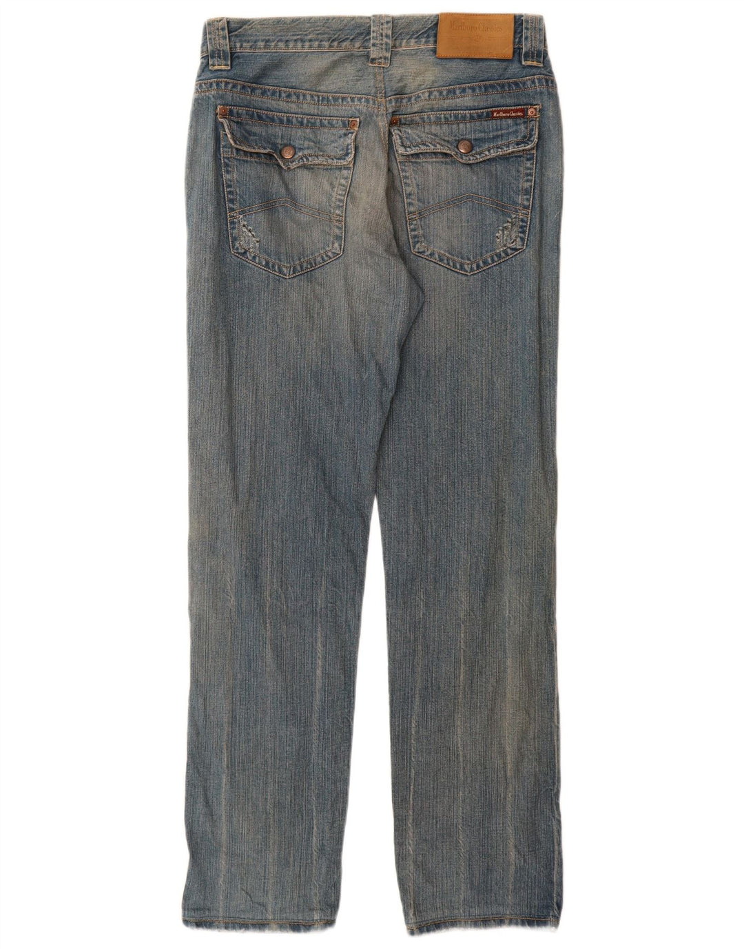 Marlboro Classics Męskie proste dżinsy W34 L32 Niebieska bawełna