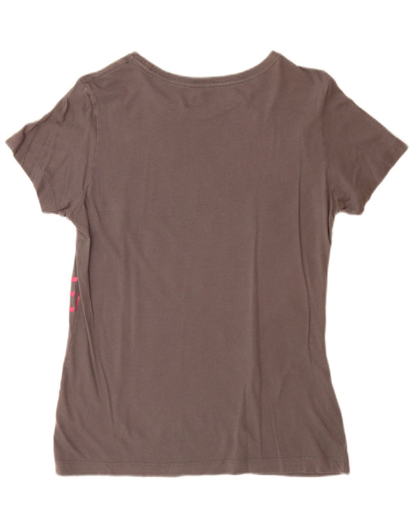 Damska koszulka Nike Slim Fit Graphic Top UK 14, duża, szara bawełna