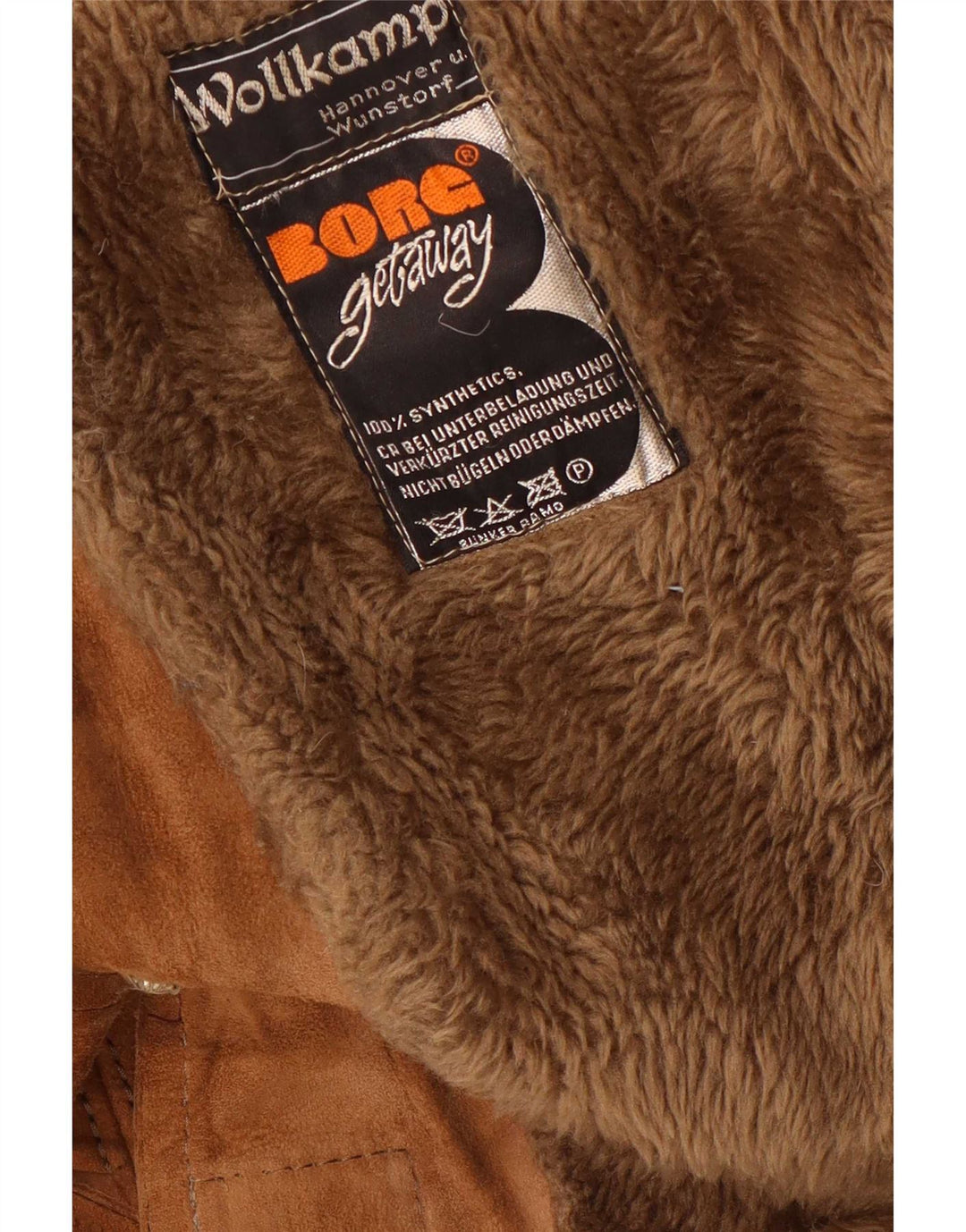 Zamszowy płaszcz damski w stylu vintage UK 10 Small Brown