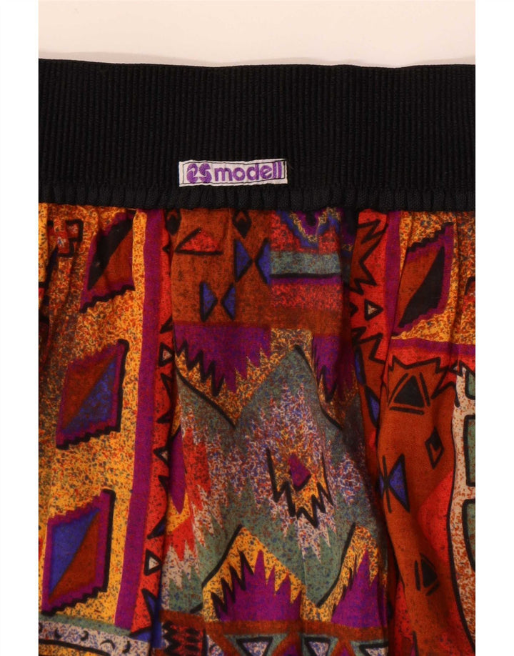 Vintage damskie spodenki z wysokim stanem W26 mały wielobarwny patchwork