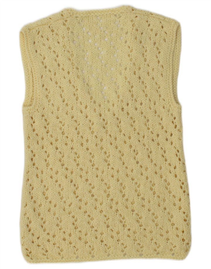 Tank top damski w stylu vintage, UK 12, średni żółty