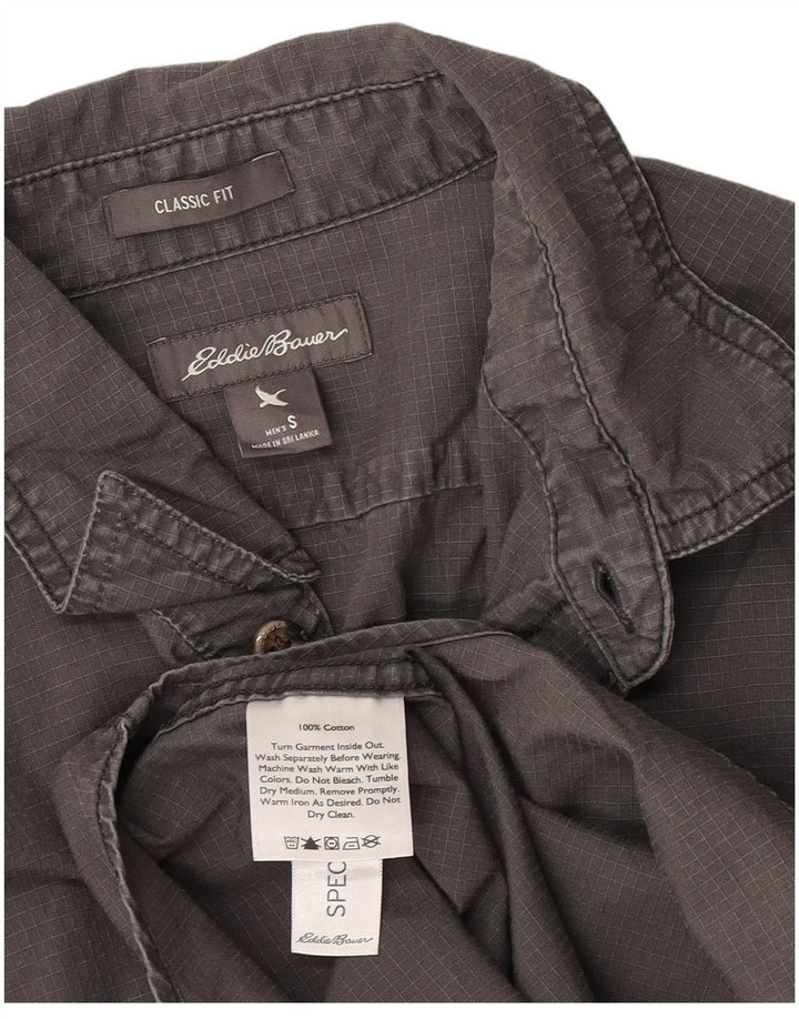Męska koszula o klasycznym kroju Eddie Bauer, mała, szara, bawełniana