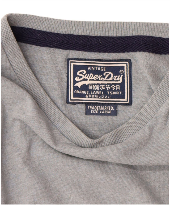 Męski T-shirt Superdry, duży, szary, bawełniany