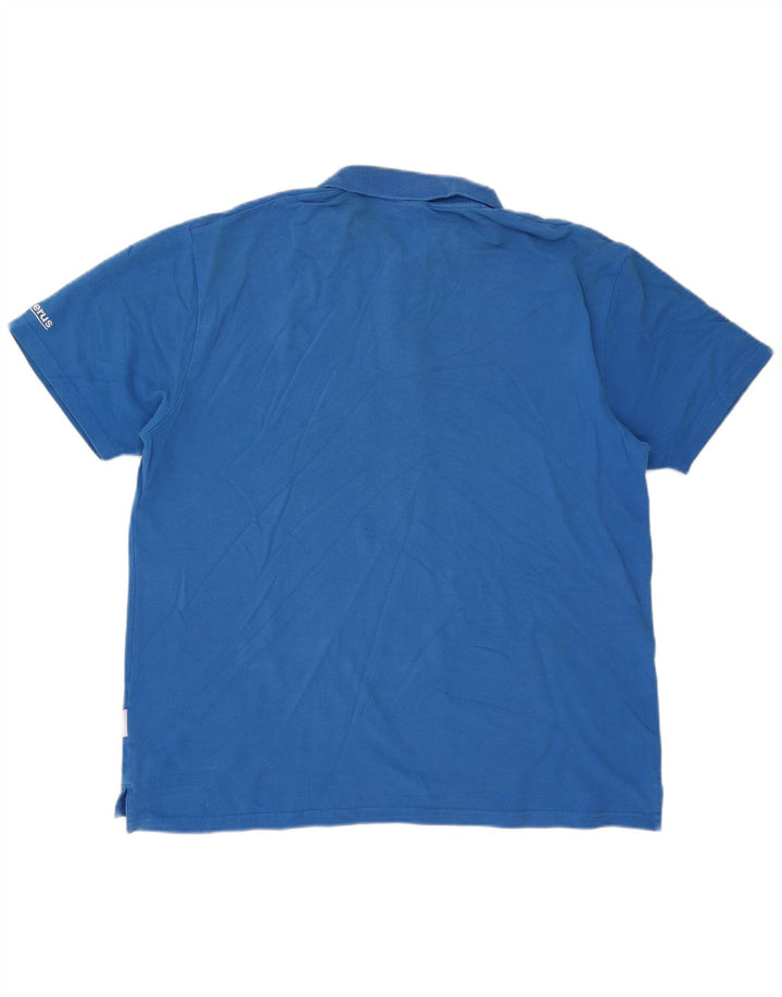 Koszulka polo męska Adidas 2XL, niebieska, bawełna