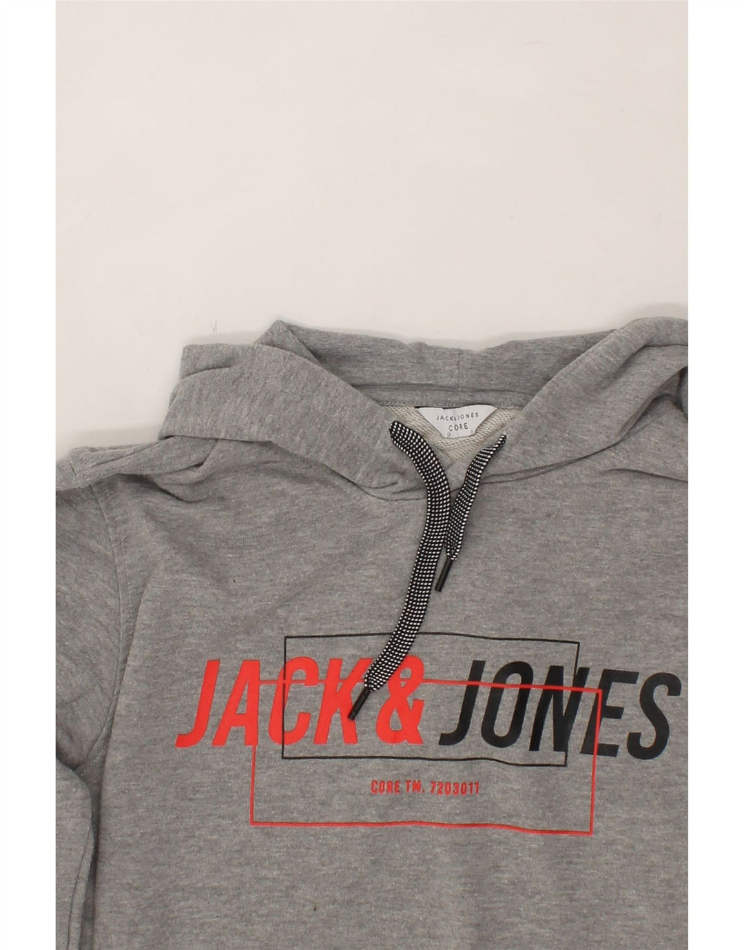 JACK & JONES Mens Graphic Hoodie Jumper Medium Grey Polyester Vintage Jack & Jones and Second-Hand Jack & Jones from Messina Hembry 