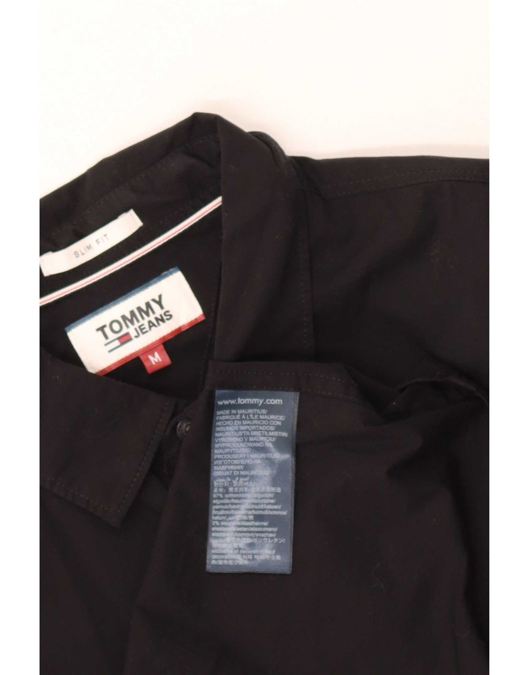 Tommy Jeans Męska koszula slim fit, średnia czarna bawełna