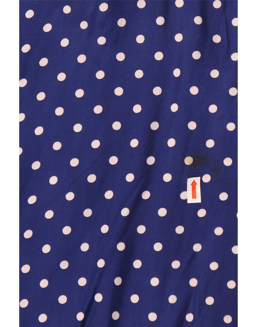 Bluzka damska VINTAGE z krótkim rękawem UK 14, duża granatowa w kropki
