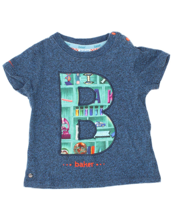 T-shirt chłopięcy Ted Baker z grafiką na 18-24 miesiące, granatowy, nakrapiany