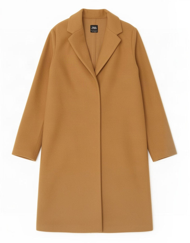 Płaszcz damski Zara Open UK 10 Small Beżowy Poliester