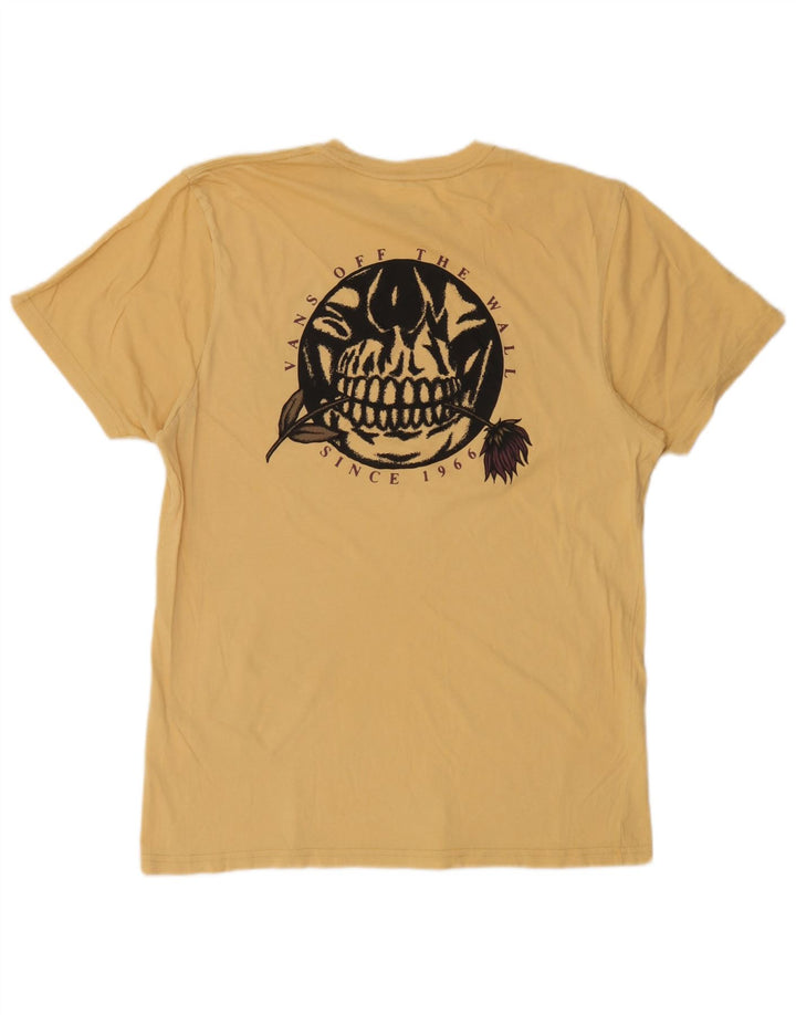 Męski T-shirt Vans Custom Fit z grafiką, duży, żółty, bawełniany