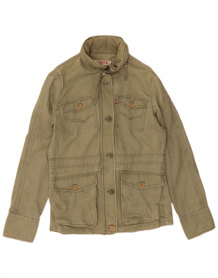 Damska kurtka użytkowa z kapturem Levi's UK 16, duża, bawełniana khaki
