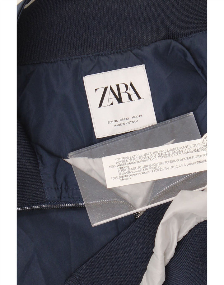 Męska kurtka bomberka Zara UK 42 XL, granatowa, poliester