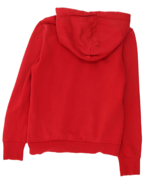 Damski sweter z kapturem Superdry z grafiką, UK 10, mały, czerwony, z blokami kolorów