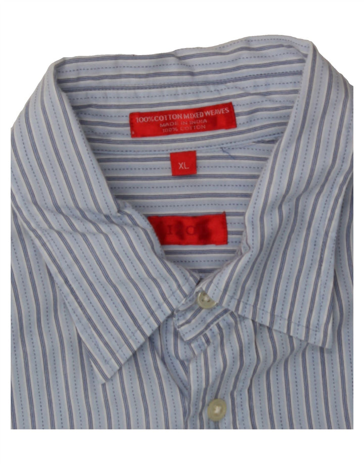 IZOD Mens Shirt XL Blue Striped Cotton Vintage Izod and Second-Hand Izod from Messina Hembry 