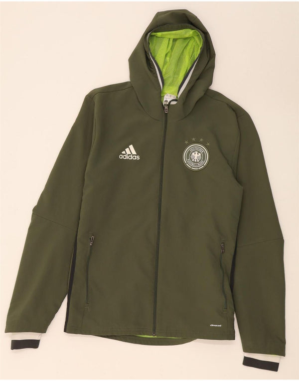 Adidas Męska kurtka przeciwdeszczowa z kapturem Deutscher Fussball Bund UK 38 Medium Khaki