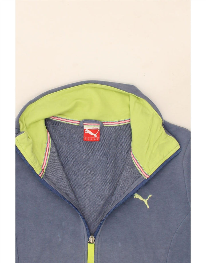PUMA Womens Graphic Tracksuit Top Jacket UK 10 Small Blue Cotton Vintage Puma and Second-Hand Puma from Messina Hembry 