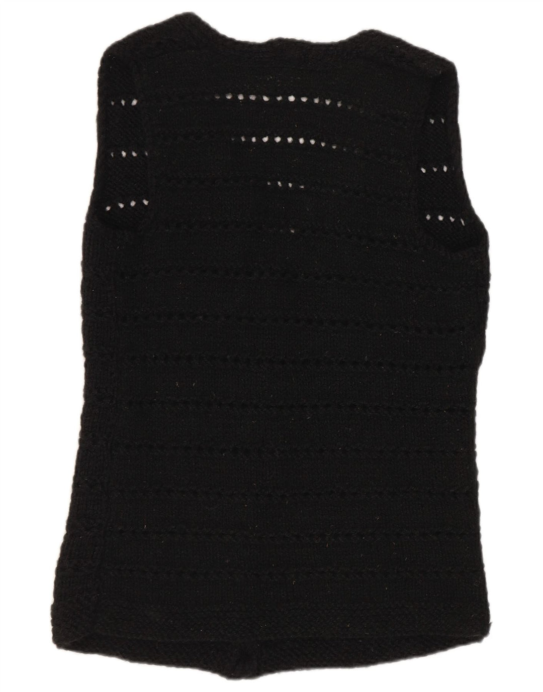 Sweter damski bez rękawów w stylu vintage, UK 12, średni czarny