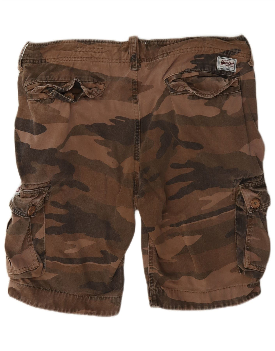 Męskie spodenki cargo Superdry, duże W36, brązowa bawełna w kamuflażu