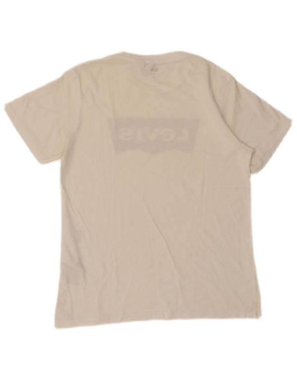 Męski T-shirt z grafiką Levi's, mały, biały, bawełniany
