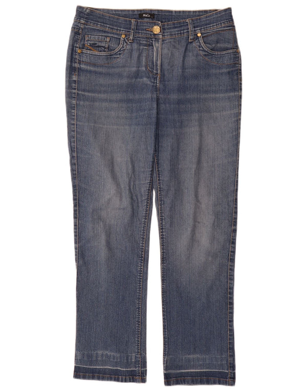 Damskie jeansy proste M&Co UK 12 Medium W32 L30 Niebieskie