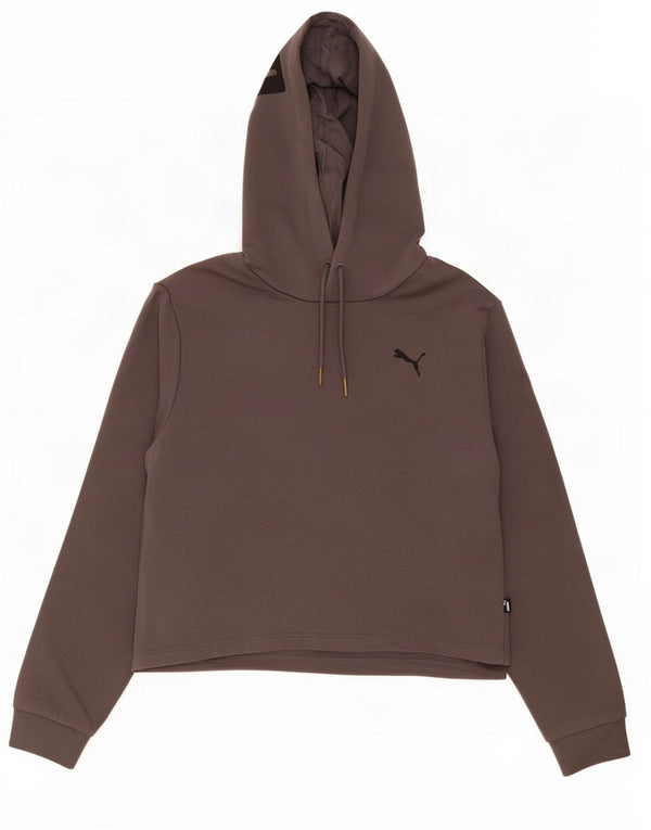 Damska bluza z kapturem Puma Crop Graphic UK 10 Small, szara bawełna