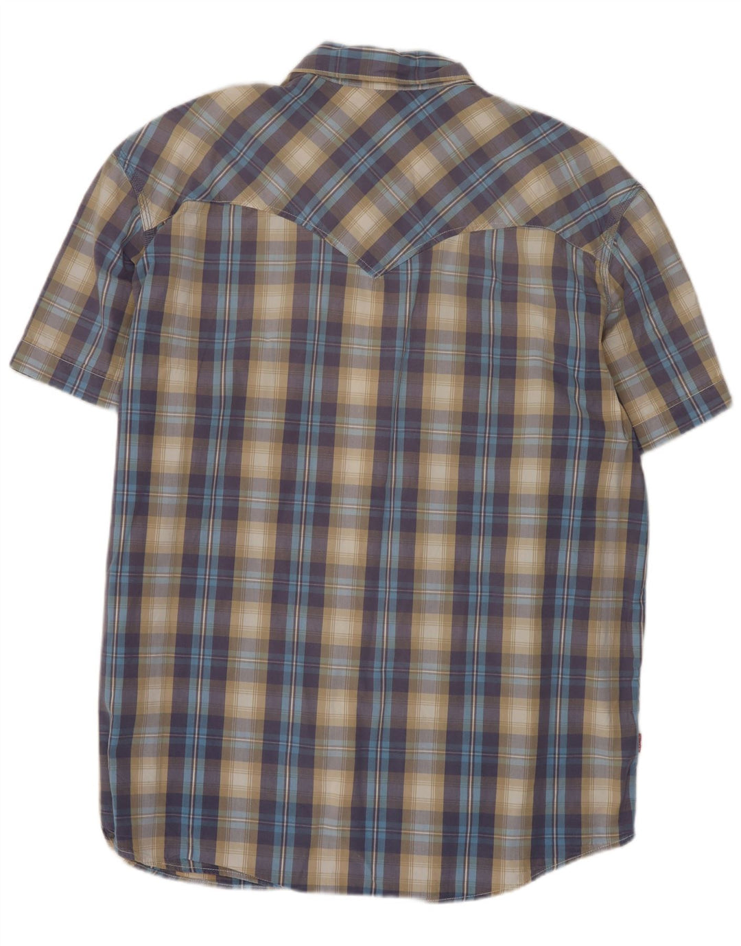 Koszula męska Levi's z krótkim rękawem, standardowym krojem, 2XL, niebieska, bawełniana w kratkę