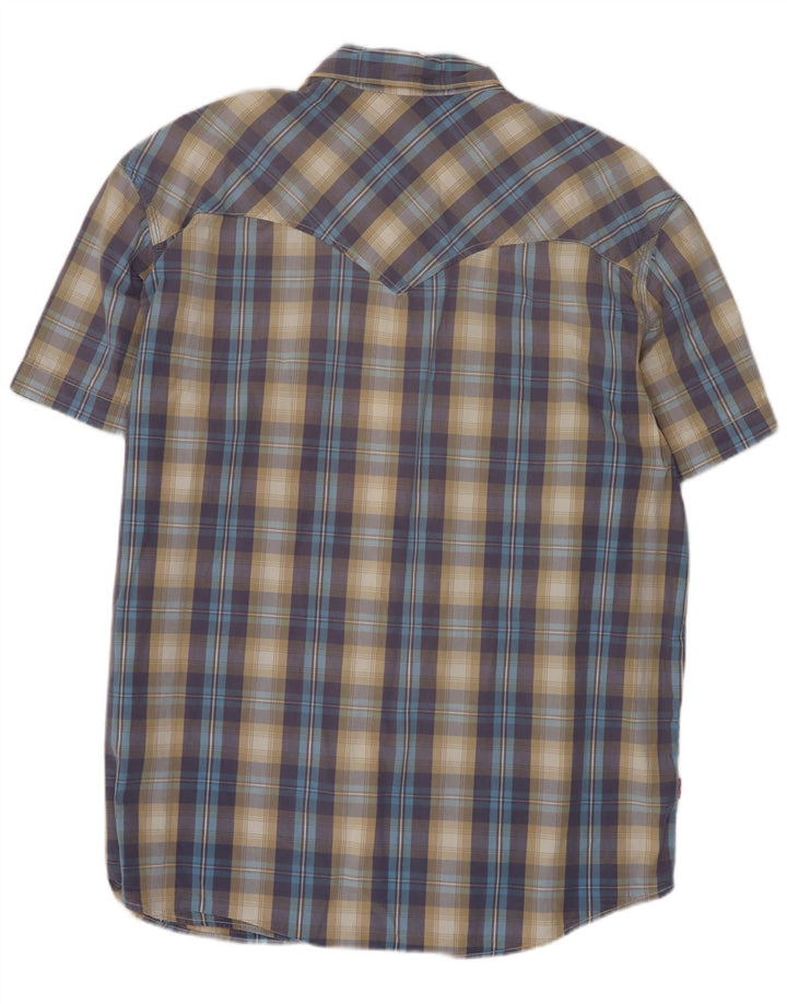 Koszula męska Levi's z krótkim rękawem, standardowym krojem, 2XL, niebieska, bawełniana w kratkę