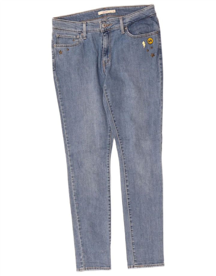 Damskie jeansy LEVI'S 711 Skinny W30 L29 Niebieskie bawełniane