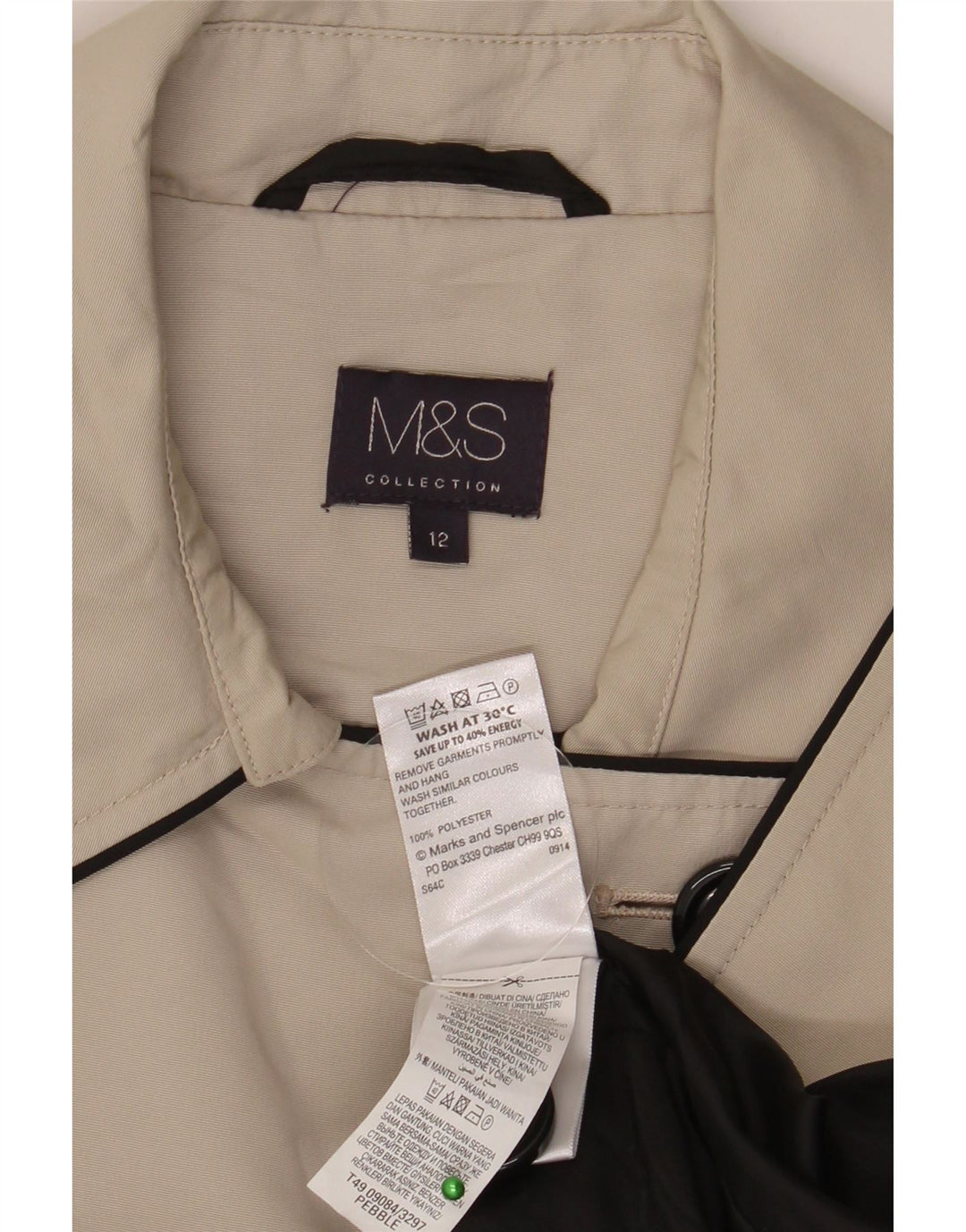 Marks & Spencer Damski trencz UK 12, średni beż, poliester