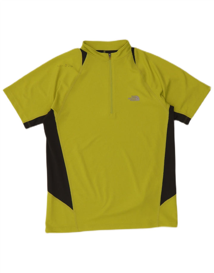 Męski T-shirt THE NORTH FACE z zamkiem błyskawicznym, mały, zielony, z blokami kolorów, poliester
