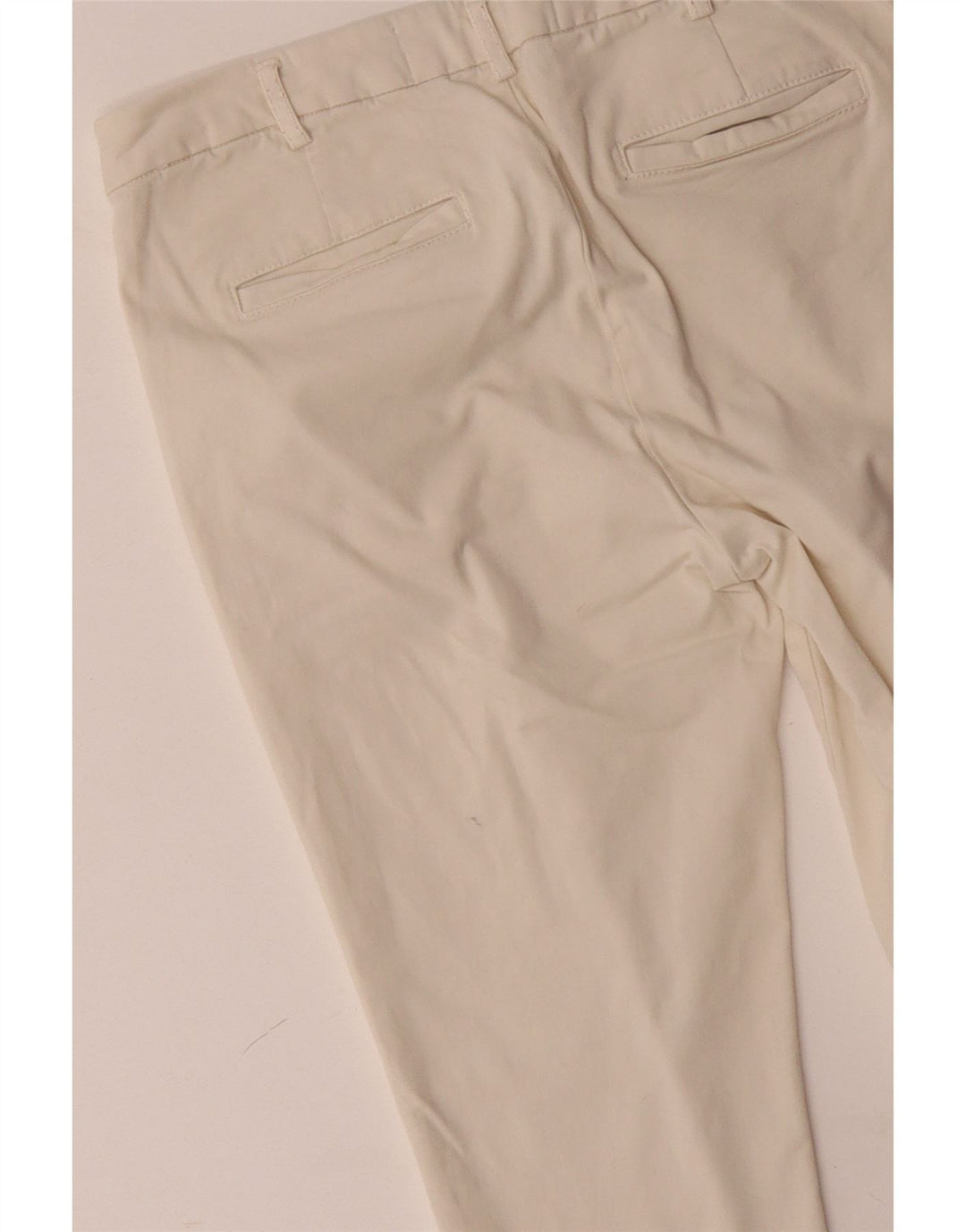 Damskie spodnie typu chino BENETTON UK 12 Medium W32 L28 Złamana biała bawełna