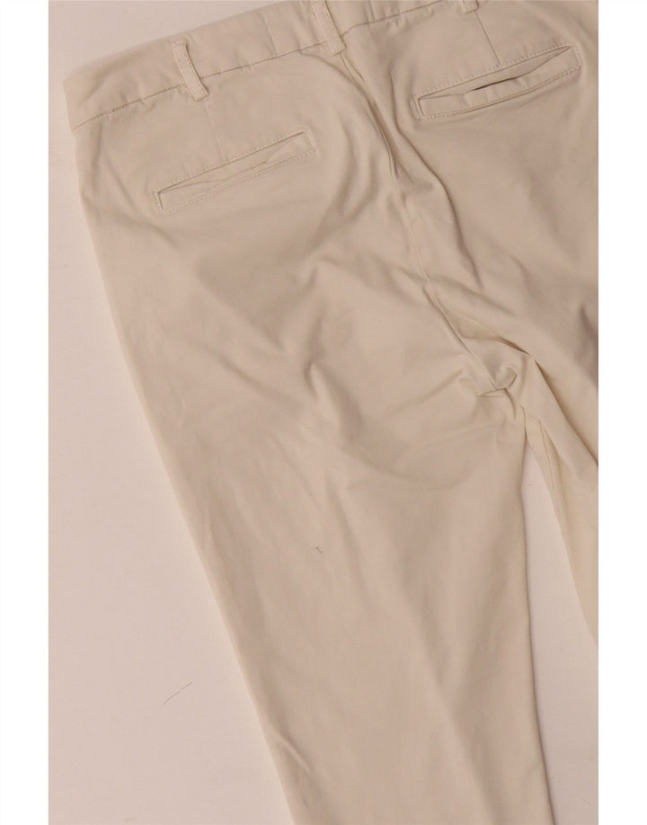 Damskie spodnie typu chino BENETTON UK 12 Medium W32 L28 Złamana biała bawełna