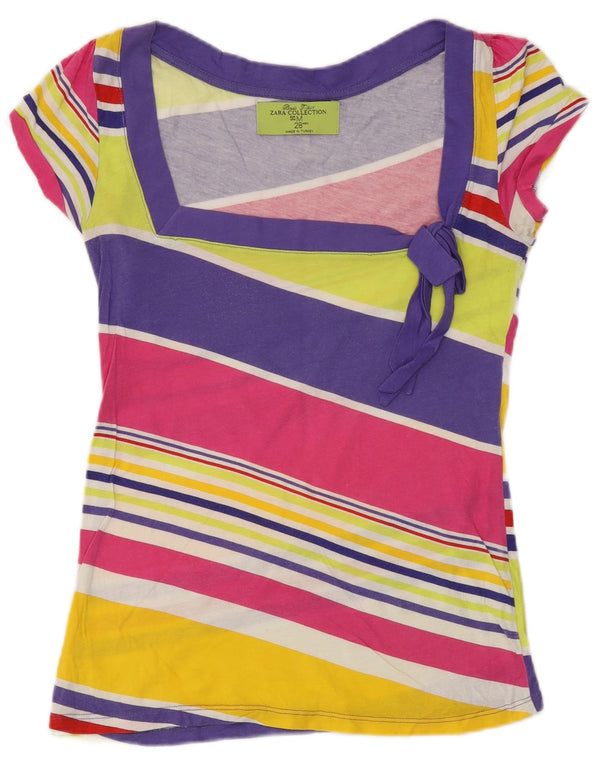 T-shirt damski Zara Top UK 12 w średnie, wielokolorowe paski