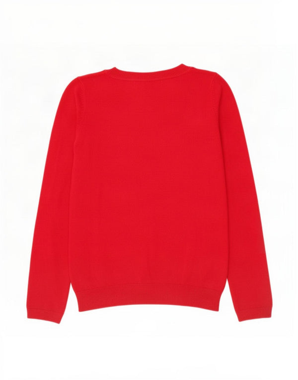 Sweter damski Zara z dekoltem w łódkę UK 14, duży, czerwony, bawełniany