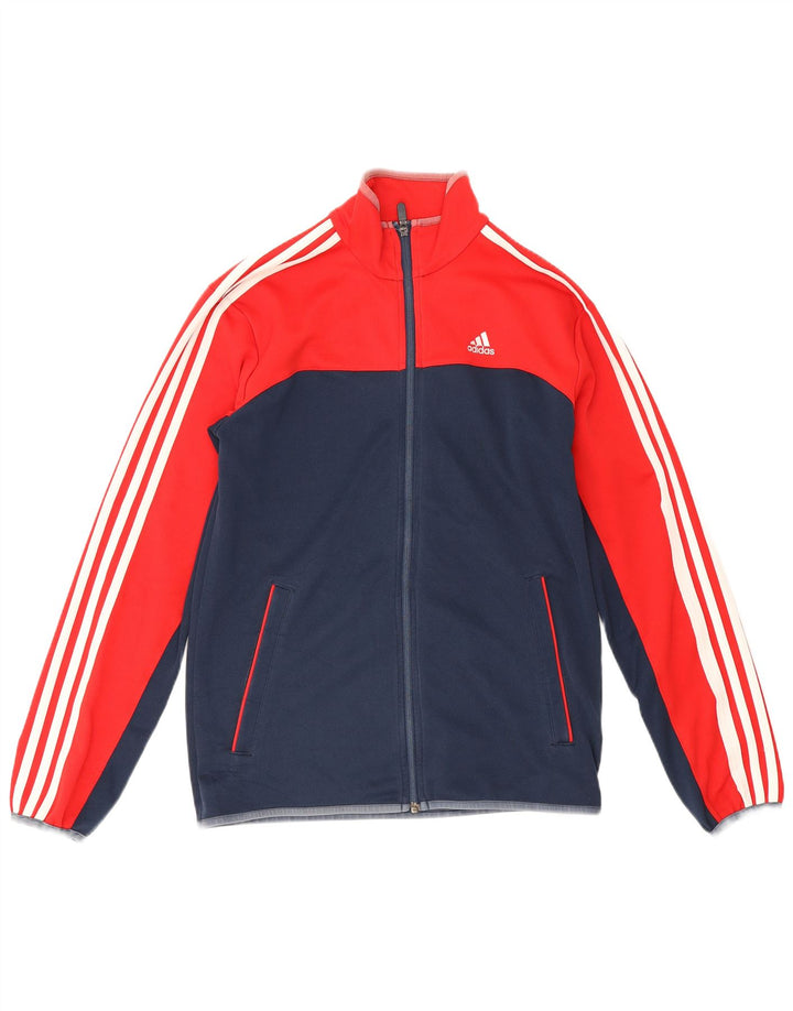 Adidas Męski pełny dres UK 36/38 Mały granatowy poliester z blokami kolorów