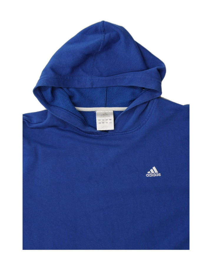 ADIDAS Mens Hoodie Jumper Medium Blue Cotton Vintage Adidas and Second-Hand Adidas from Messina Hembry 