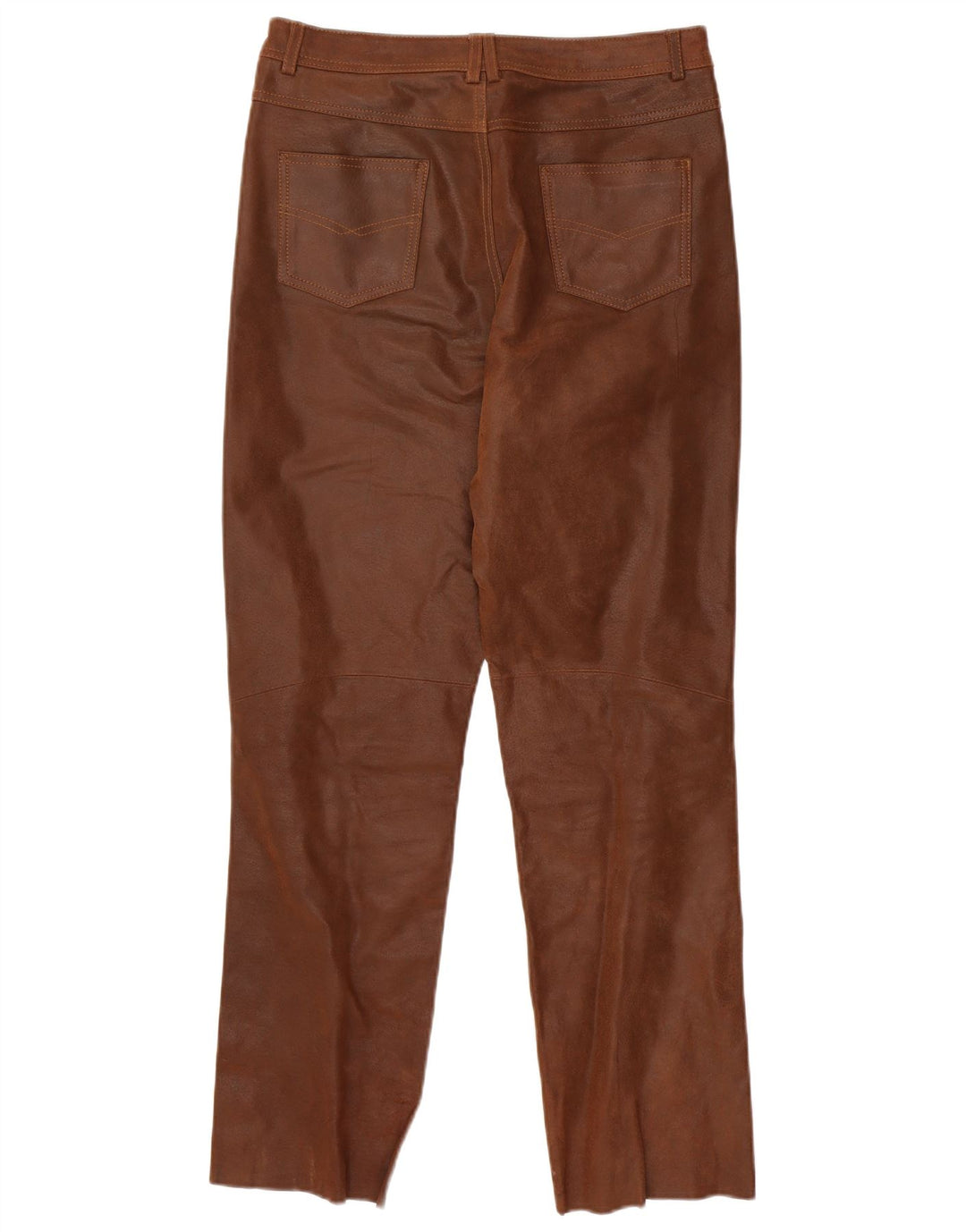 Proste skórzane spodnie męskie VINTAGE UK 36 Small W31 L30 Brązowa skóra
