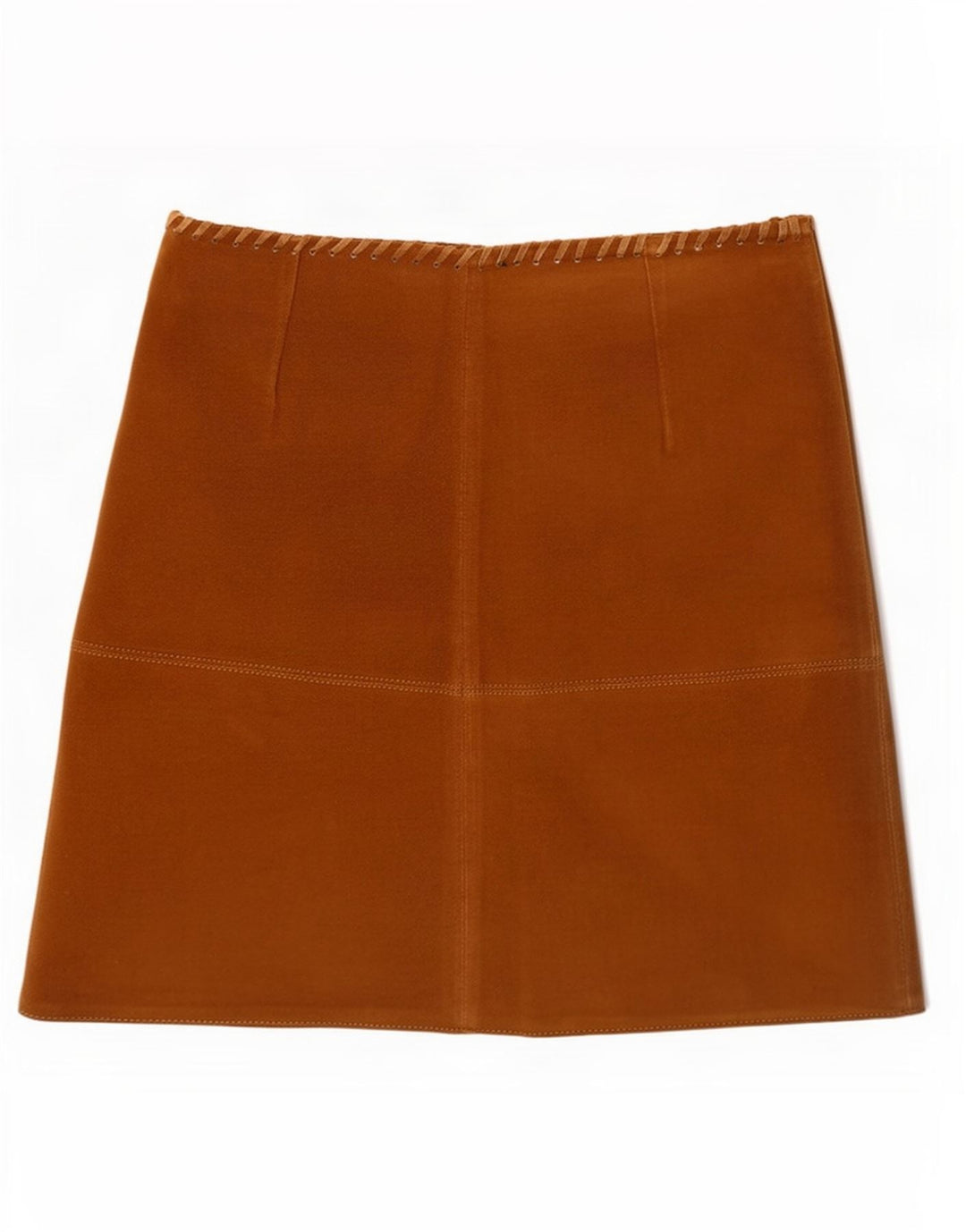 Zara Damska Zamszowa Mini Spódnica Średnia W28 Beżowa Skóra