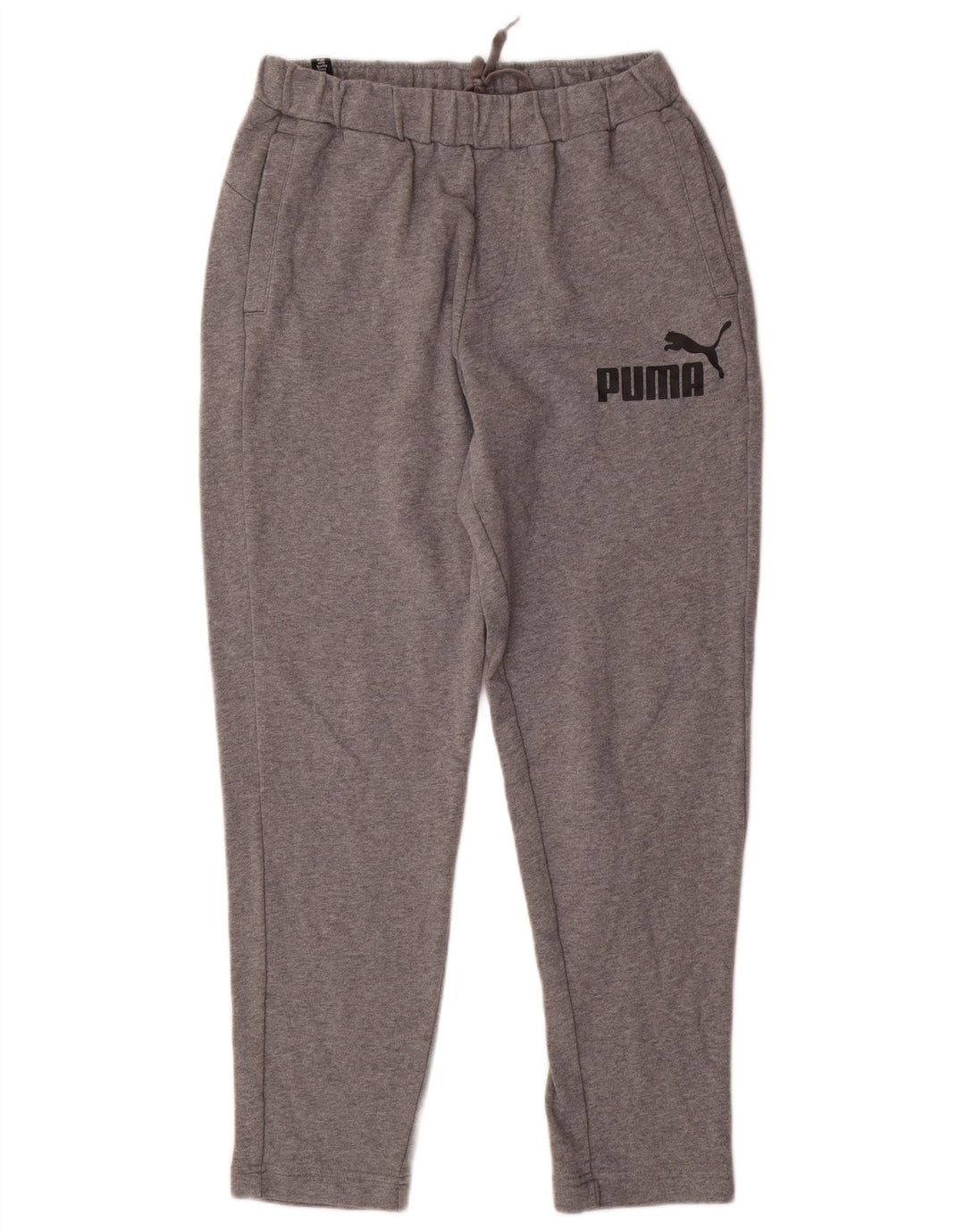 Męskie spodnie dresowe PUMA z grafiką, średnioszare, bawełniane w cętki