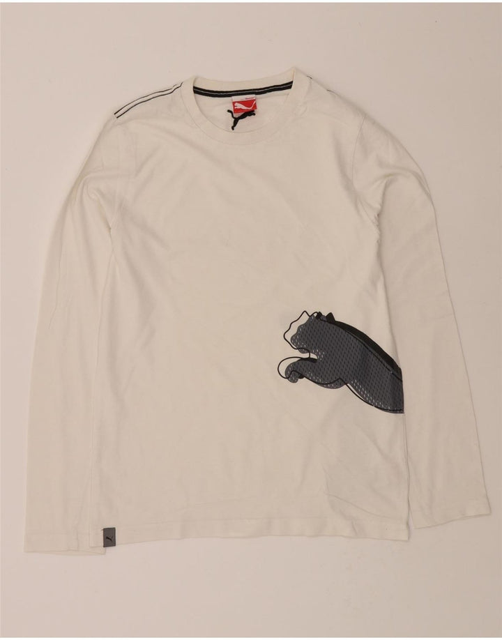 PUMA Mens Graphic T-Shirt Top Small White Cotton Vintage Puma and Second-Hand Puma from Messina Hembry 