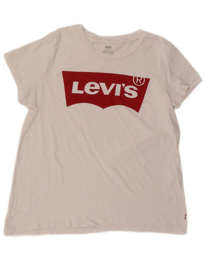 Damska koszulka z grafiką Levi's Top UK 16, duża, biała