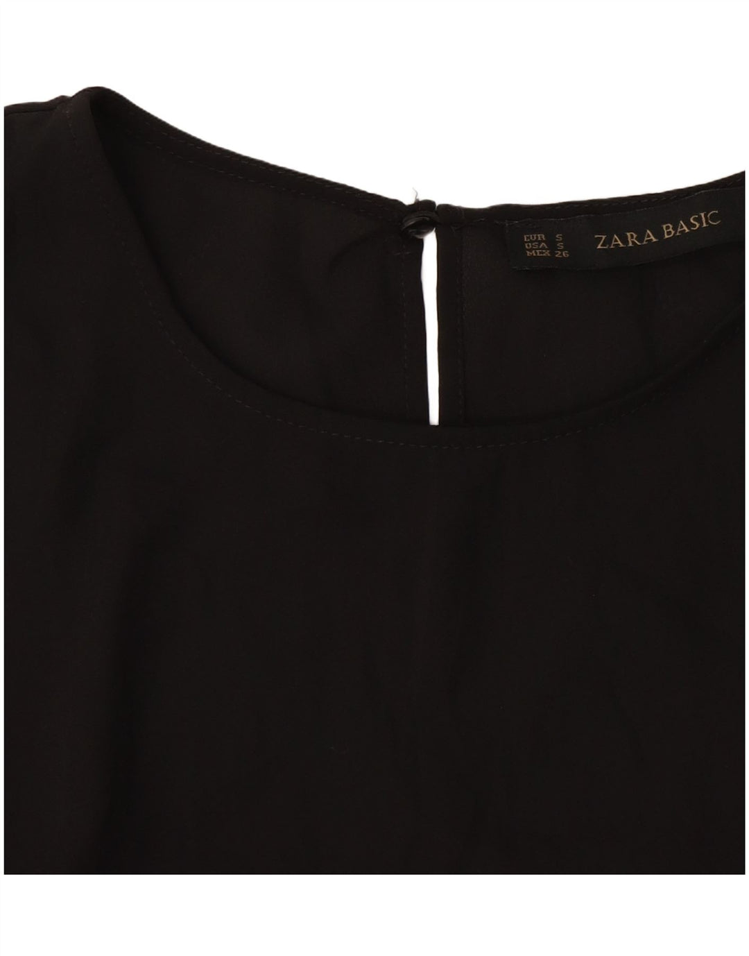 Bluzka damska Zara z rękawem 3/4 Top UK 10 Small Black