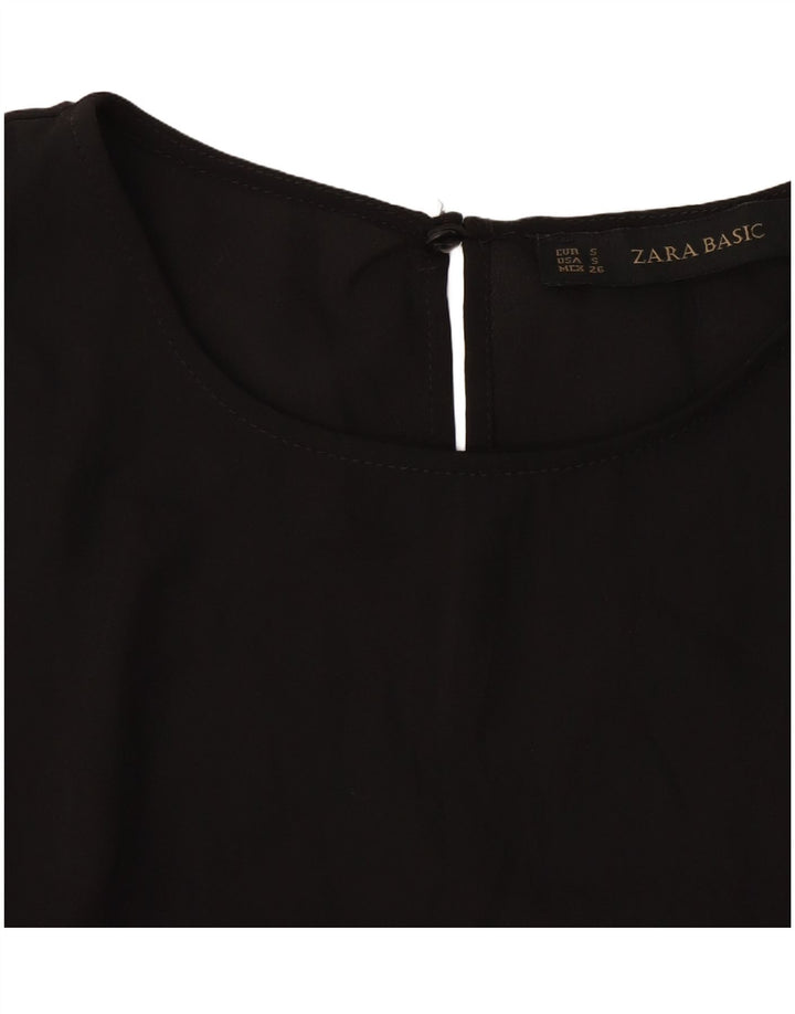 Bluzka damska Zara z rękawem 3/4 Top UK 10 Small Black