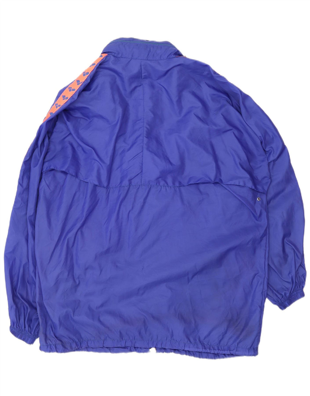 ARENA Mens Graphic Hooded Rain Jacket Large Blue Polyamide