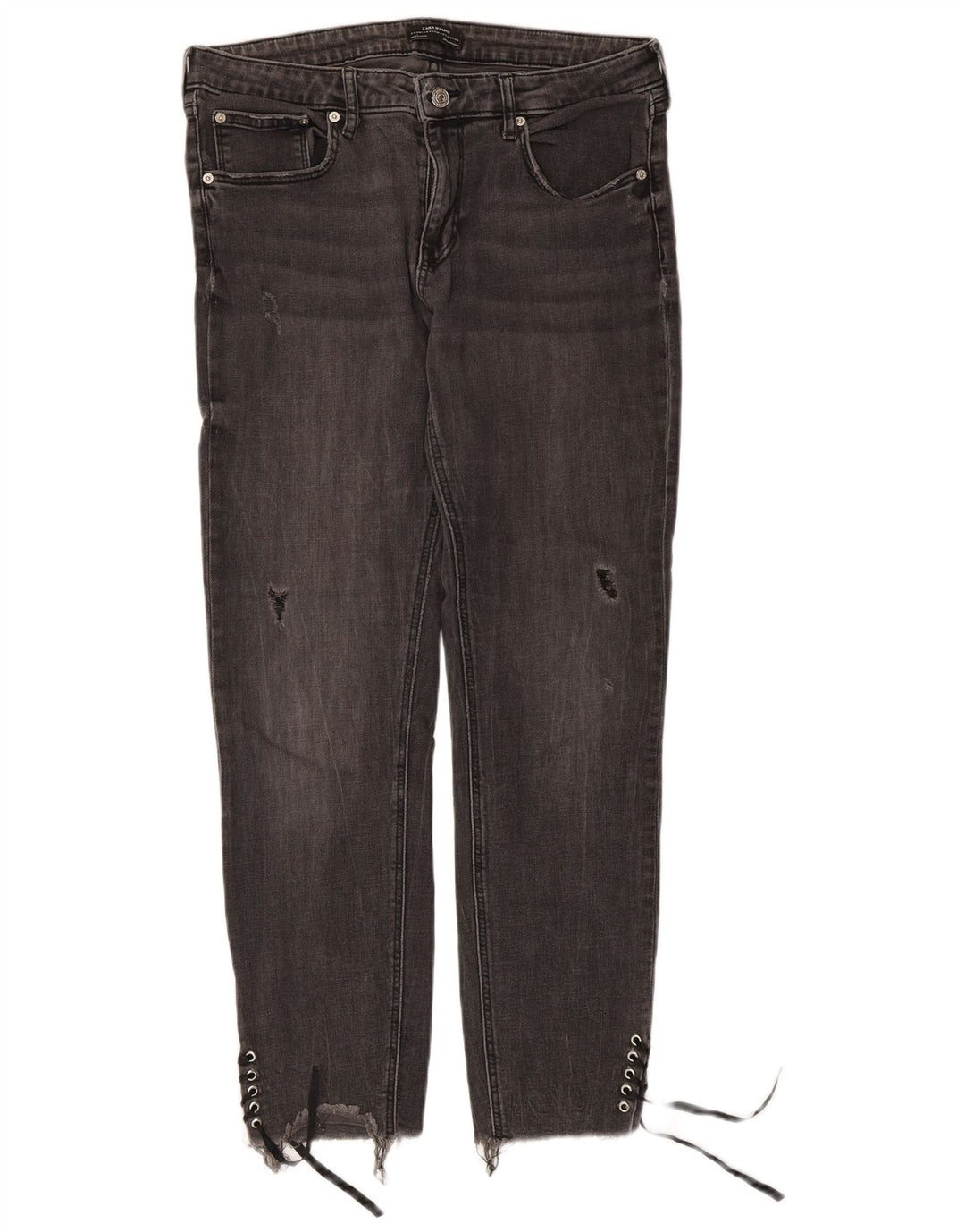 Damskie jeansy Zara w trudnej sytuacji, EU 44 XL W34 L27, szare